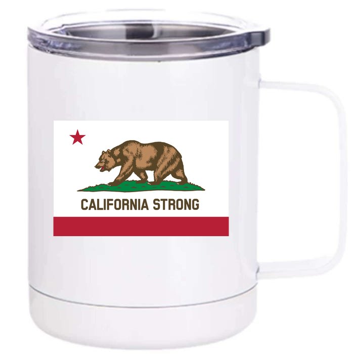 California Strong Flag Front & Back 12oz Stainless Steel Tumbler Cup