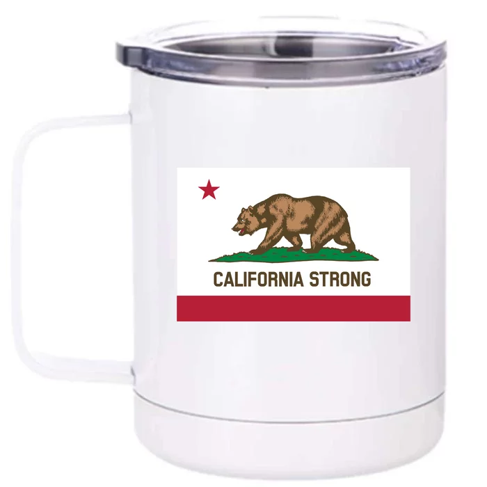 California Strong Flag Front & Back 12oz Stainless Steel Tumbler Cup