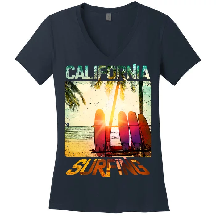 California Surfing Women's V-Neck T-Shirt