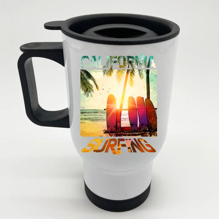 California Surfing Front & Back Stainless Steel Travel Mug