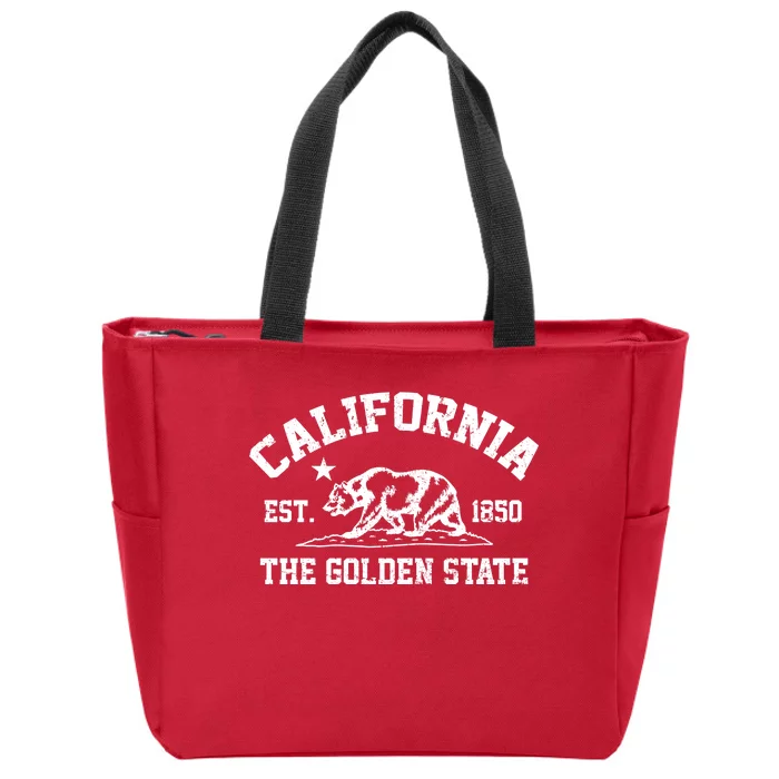 California The Golden State Est 1850 Zip Tote Bag