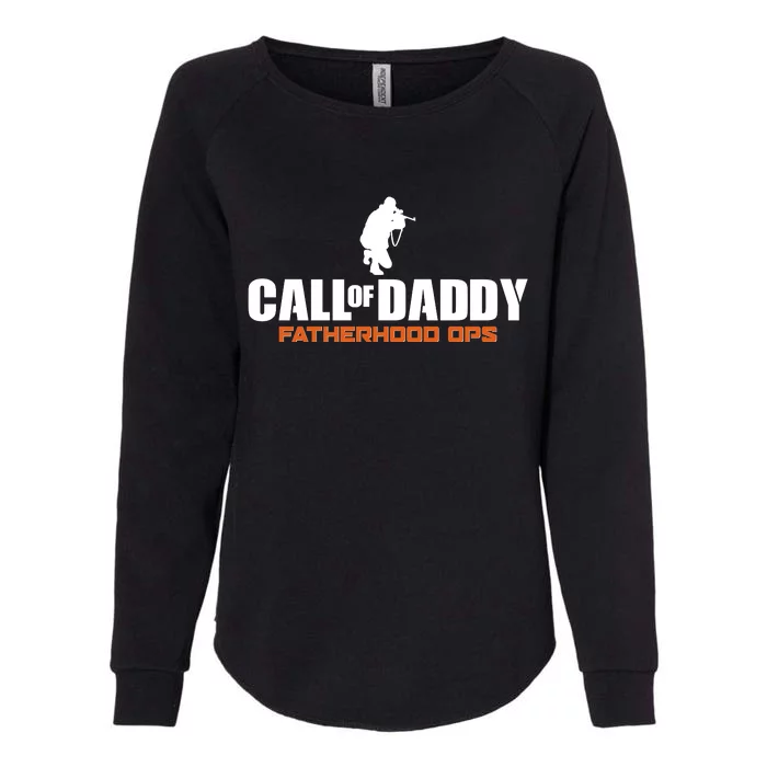 Call of Daddy Fatherhood OPS Gamer Dad Womens California Wash Sweatshirt