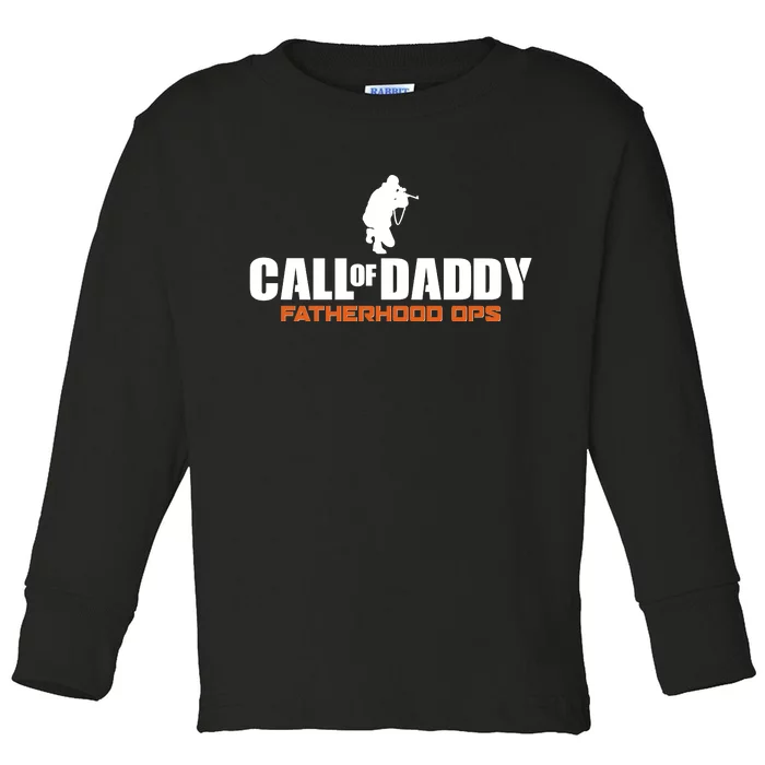 Call of Daddy Fatherhood OPS Gamer Dad Toddler Long Sleeve Shirt