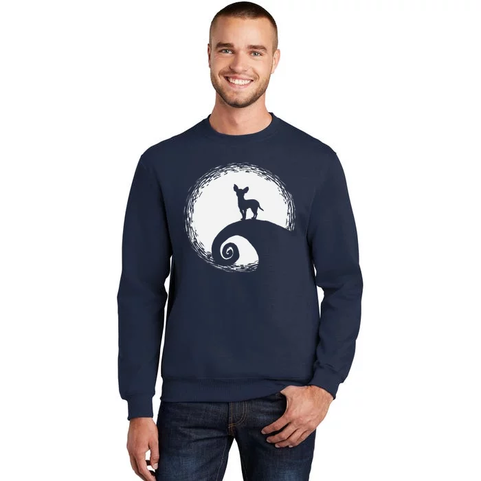 Chihuahua And Moon Halloween Funny For Dog Lover Sweatshirt