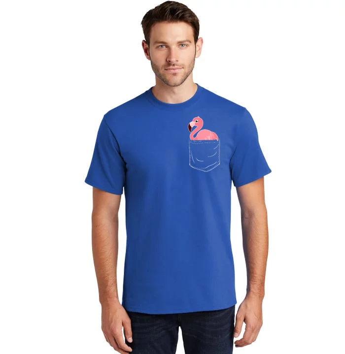 Cute Adorable Mini Flamingo in Pocket Tall T-Shirt