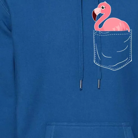 Cute Adorable Mini Flamingo in Pocket Premium Hoodie