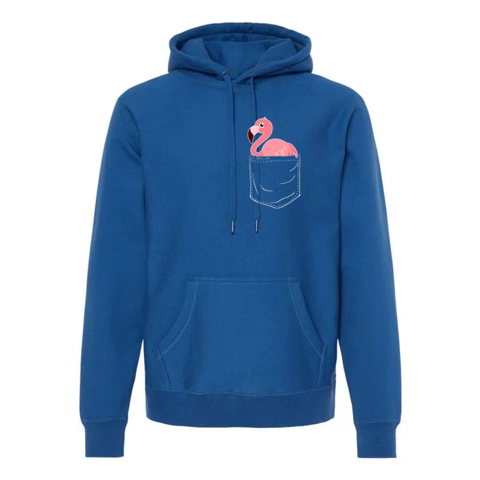 Cute Adorable Mini Flamingo in Pocket Premium Hoodie