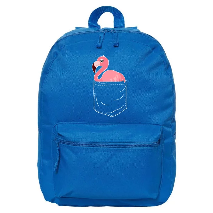 Cute Adorable Mini Flamingo in Pocket 16 in Basic Backpack