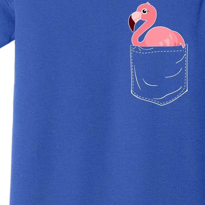 Cute Adorable Mini Flamingo in Pocket Baby Bodysuit