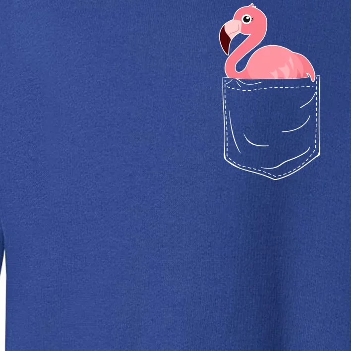 Cute Adorable Mini Flamingo in Pocket Toddler Sweatshirt