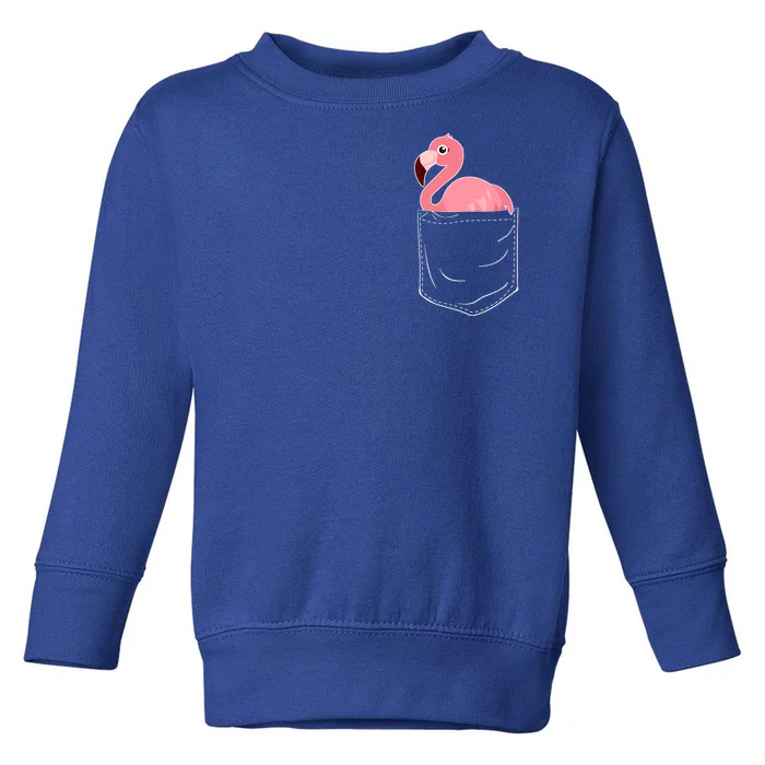 Cute Adorable Mini Flamingo in Pocket Toddler Sweatshirt