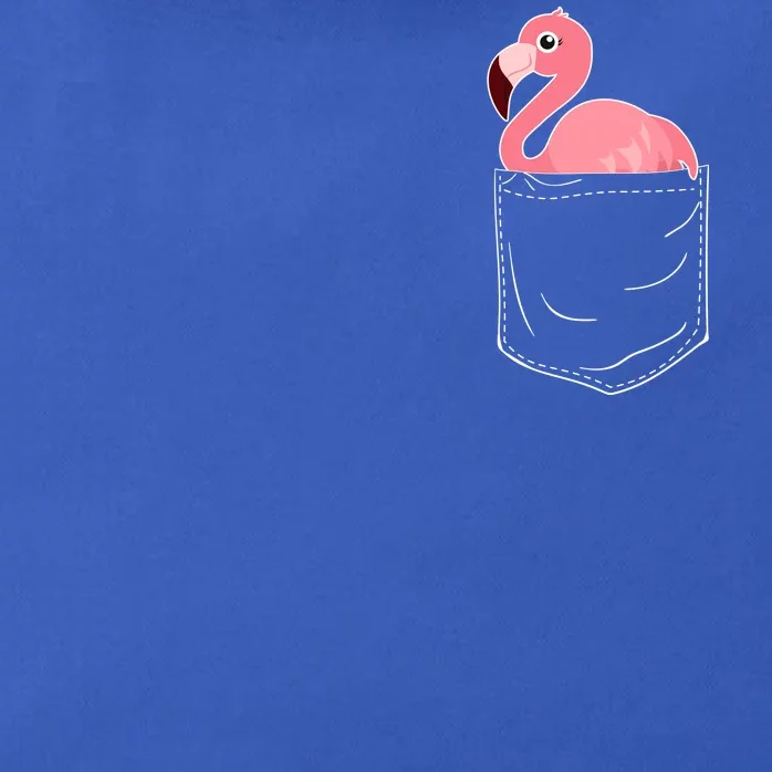 Cute Adorable Mini Flamingo in Pocket Zip Tote Bag