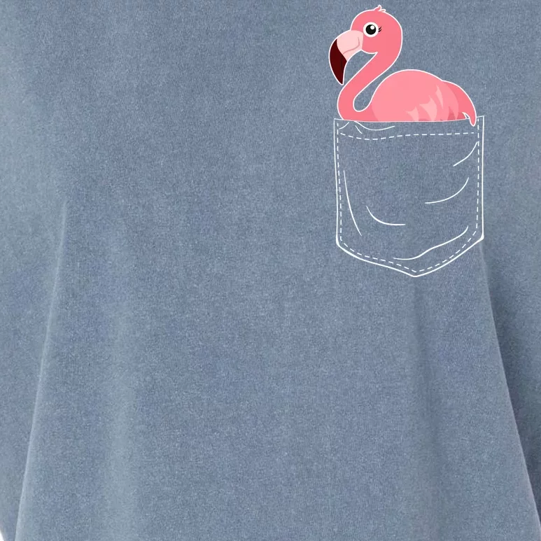 Cute Adorable Mini Flamingo in Pocket Garment-Dyed Women's Muscle Tee