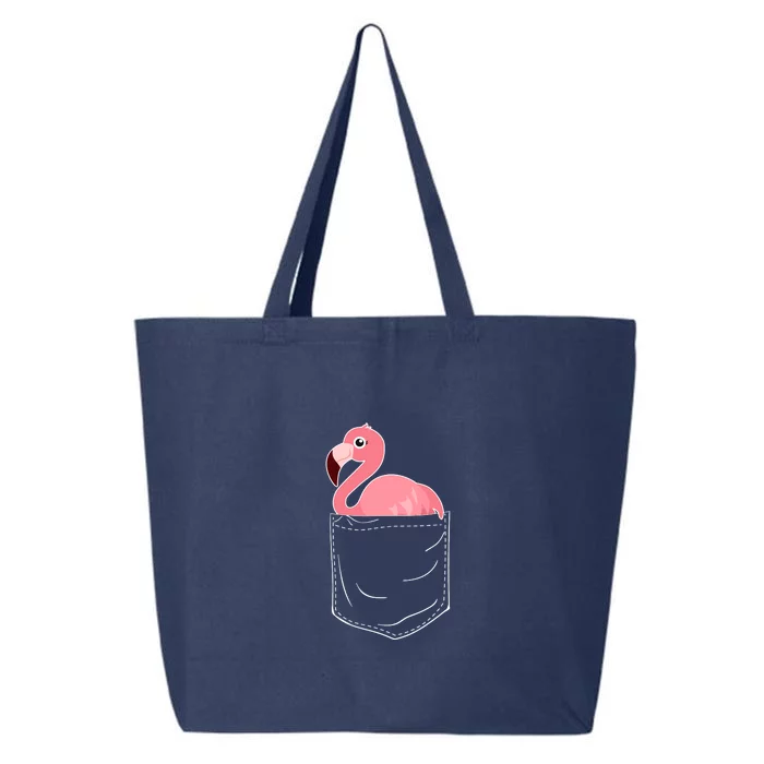 Cute Adorable Mini Flamingo in Pocket 25L Jumbo Tote