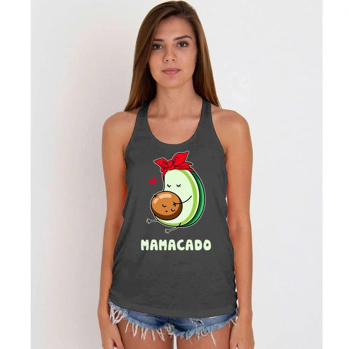 Cute Avocado Mamacado Tee Avocado Mama Avocado Mom Women's Knotted Racerback Tank