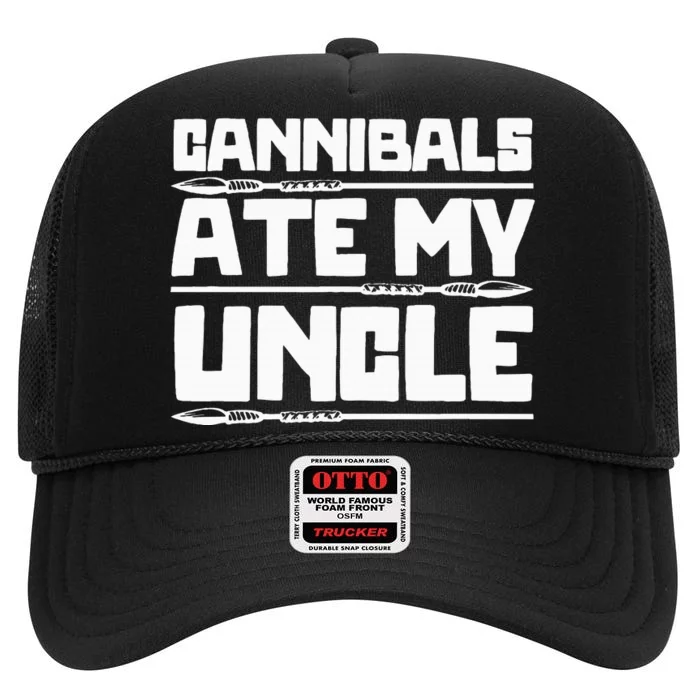 Cannibals Ate My Uncle Joe Biden Political Satire Trump 2024 High Crown Mesh Trucker Hat