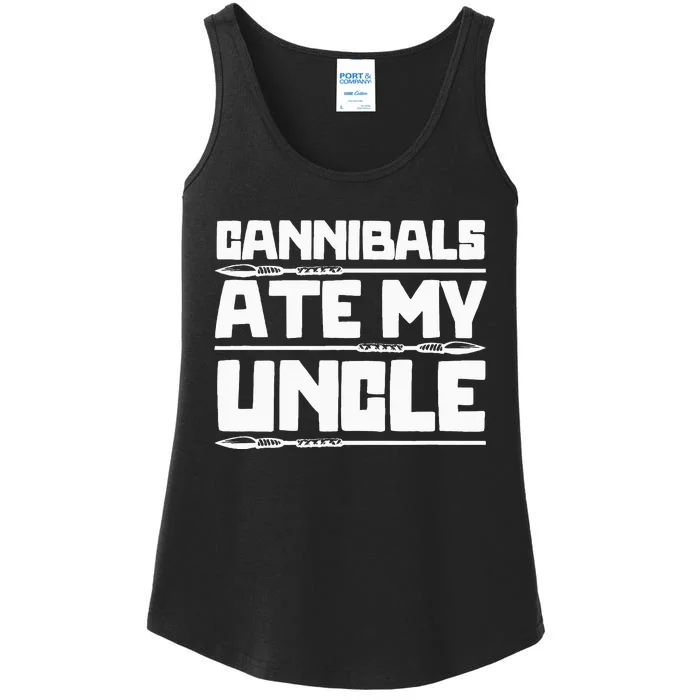 Cannibals Ate My Uncle Joe Biden Political Satire Trump 2024 Ladies Essential Tank