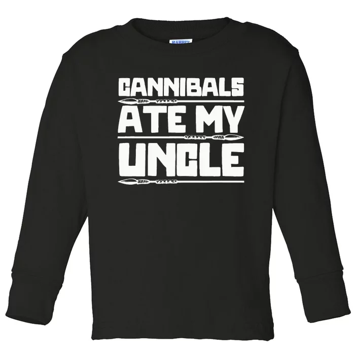 Cannibals Ate My Uncle Joe Biden Political Satire Trump 2024 Toddler Long Sleeve Shirt