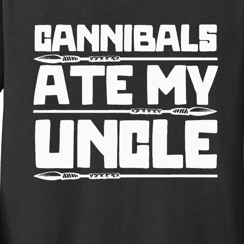 Cannibals Ate My Uncle Joe Biden Political Satire Trump 2024 Kids Long Sleeve Shirt