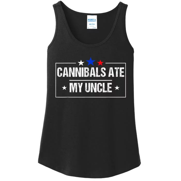 Cannibals Ate My Uncle Joe Biden Saying Funny Trump 2024 Ladies Essential Tank