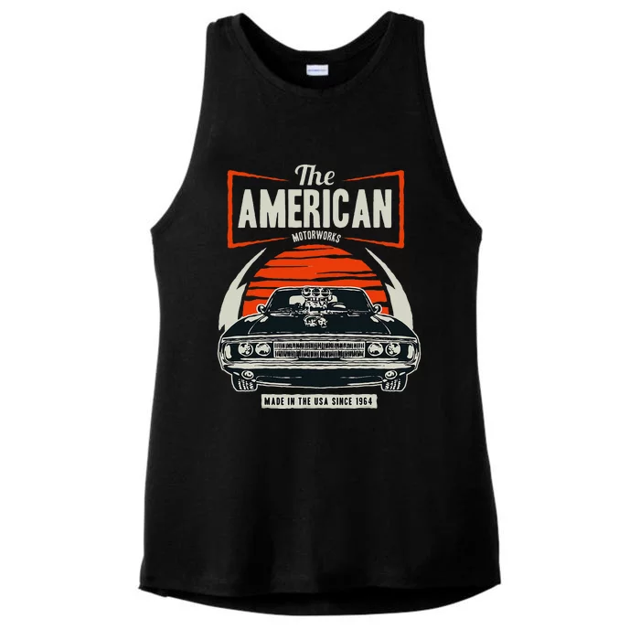 Classic American Muscle Cars Novelty Ladies Tri-Blend Wicking Tank