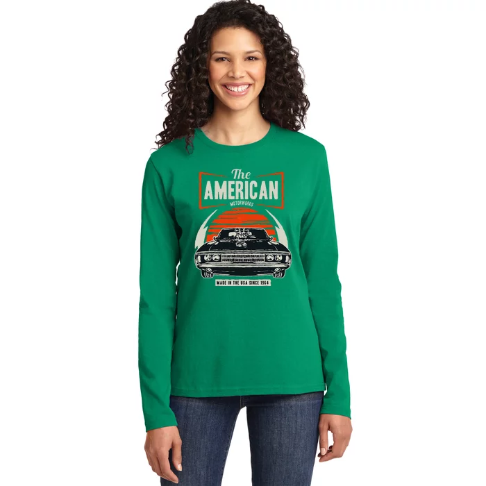 Classic American Muscle Cars Novelty Ladies Long Sleeve Shirt