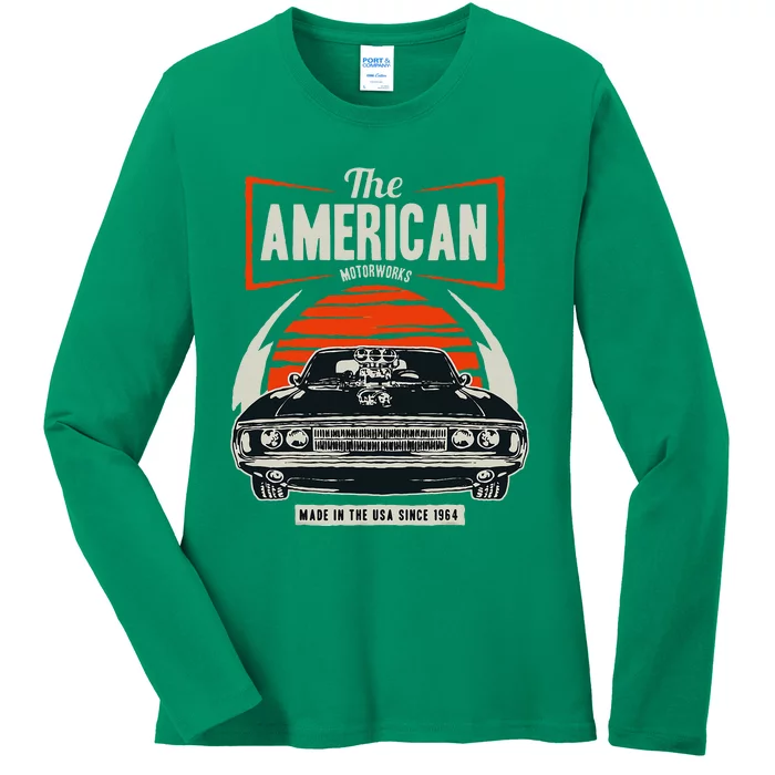 Classic American Muscle Cars Novelty Ladies Long Sleeve Shirt