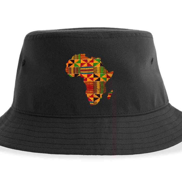 Cool Africa Map Kente Cloth Gift For African Lover Sustainable Bucket Hat