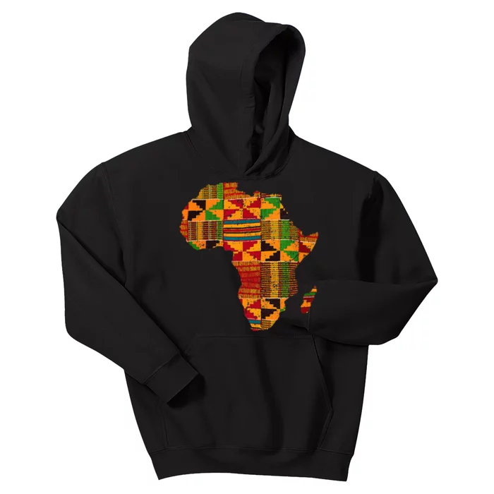 Cool Africa Map Kente Cloth Gift For African Lover Kids Hoodie