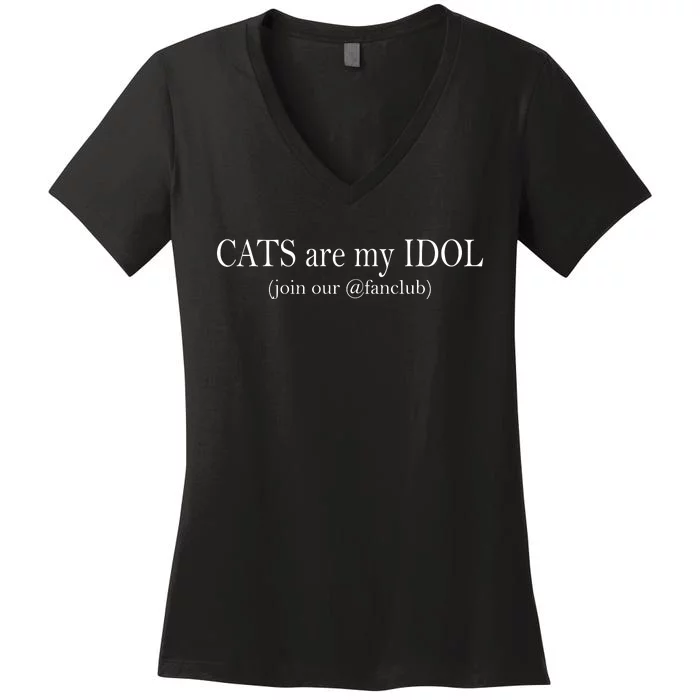 Cats Are My Idol Women's V-Neck T-Shirt