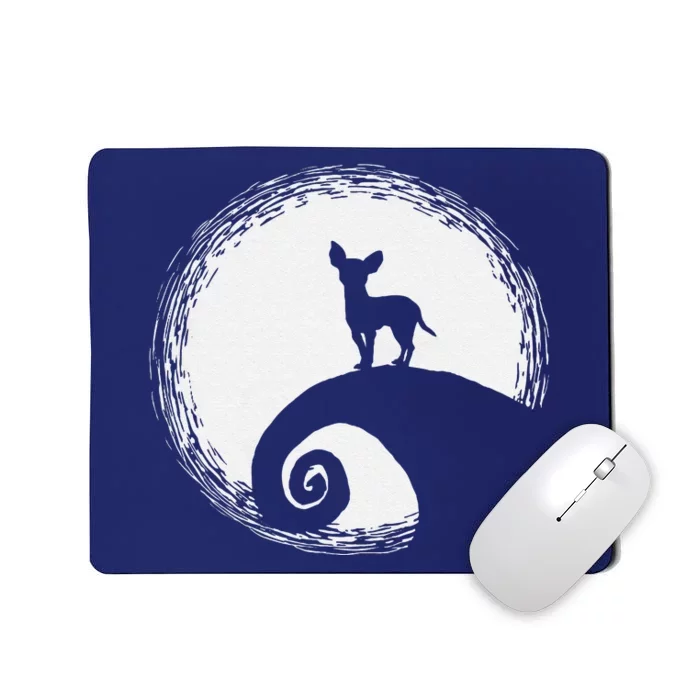 Chihuahua And Moon Funny Halloween For Dog Lover Gift Mousepad