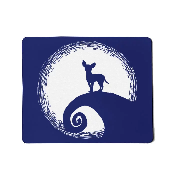 Chihuahua And Moon Funny Halloween For Dog Lover Gift Mousepad