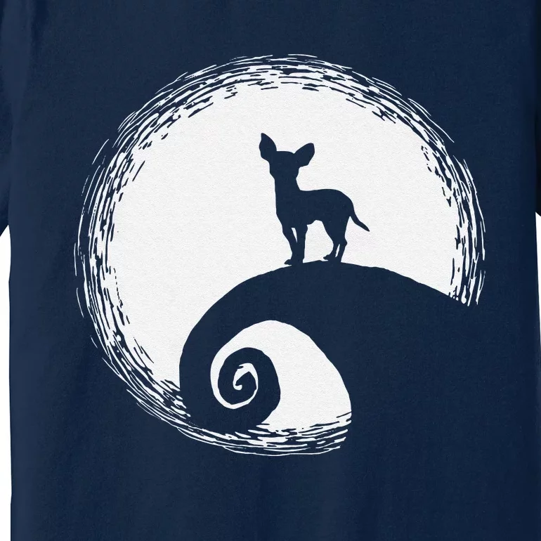 Chihuahua And Moon Funny Halloween For Dog Lover Gift Premium T-Shirt