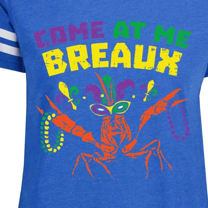 Come At Me Breaux Crawfish Beads Funny Mardi Gras Carnival (1) Enza Ladies Jersey Football T-Shirt