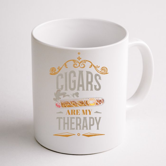 Cigars Are My Therapy Funny Vintage Cigar Gift Front & Back Coffee Mug