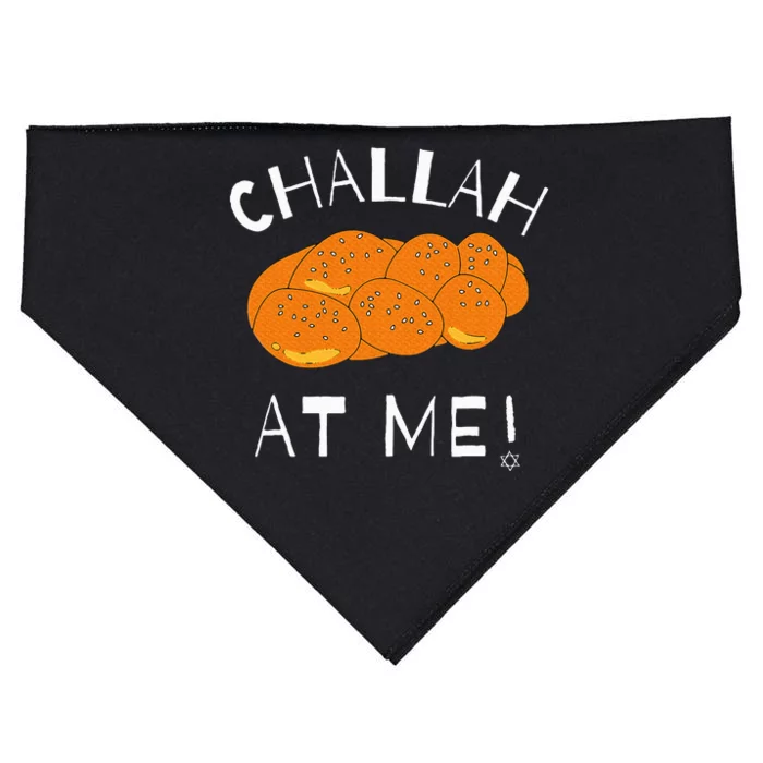 Challah at Me Rosh Hashanah Jewish Hanukkah USA-Made Doggie Bandana