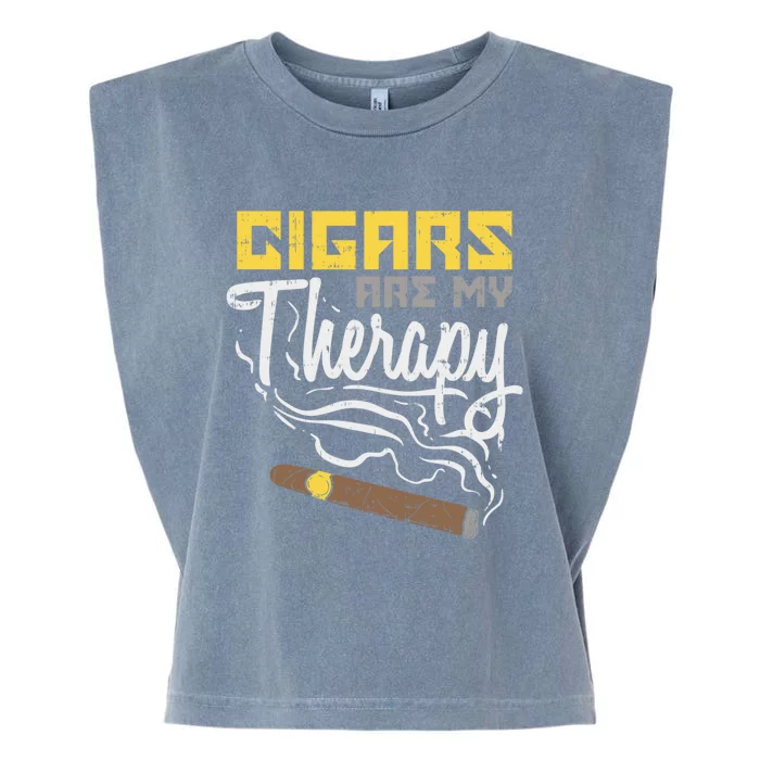 Cigars Are My Therapy Gift Garment-Dyed Women's Muscle Tee