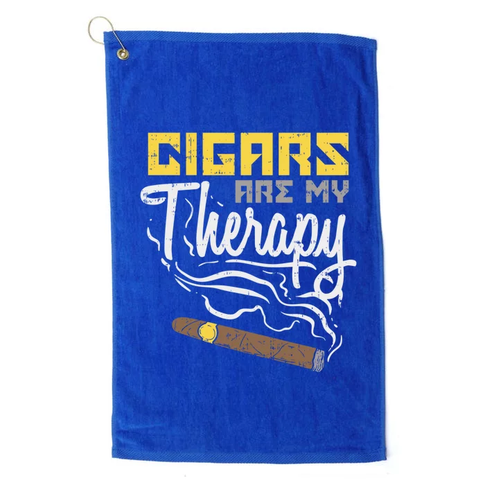 Cigars Are My Therapy Gift Platinum Collection Golf Towel