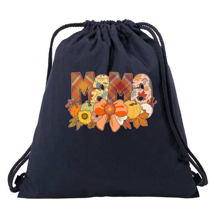 Cute Autumn Mama Fall Lover Drawstring Bag