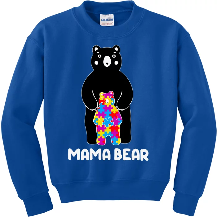 Cute Autism Mama Bear Autism Awareness Day Gift Kids Sweatshirt