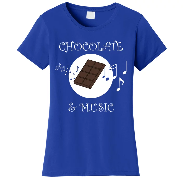 Chocolate And Music Instrut Musician Chocolatier Meaningful Gift Women's T-Shirt