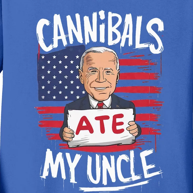 Cannibal Ate My Uncle Kids Long Sleeve Shirt