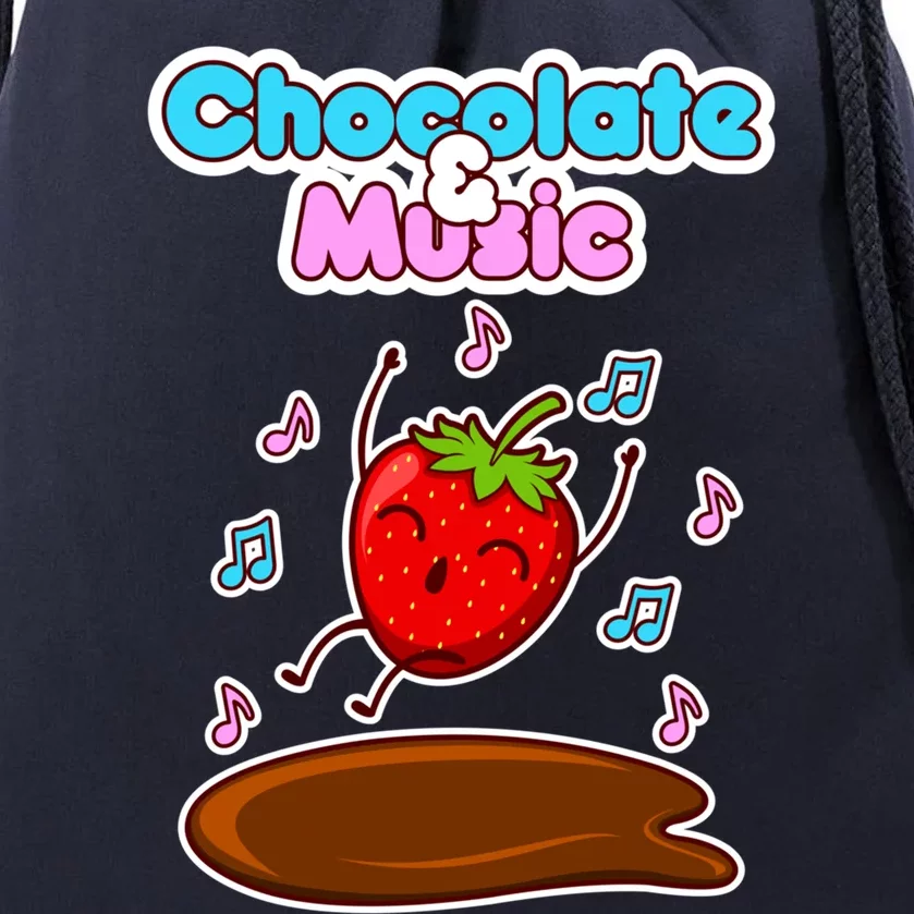 Chocolate And Music Strawberry Dancing Chocolatier Gift Drawstring Bag