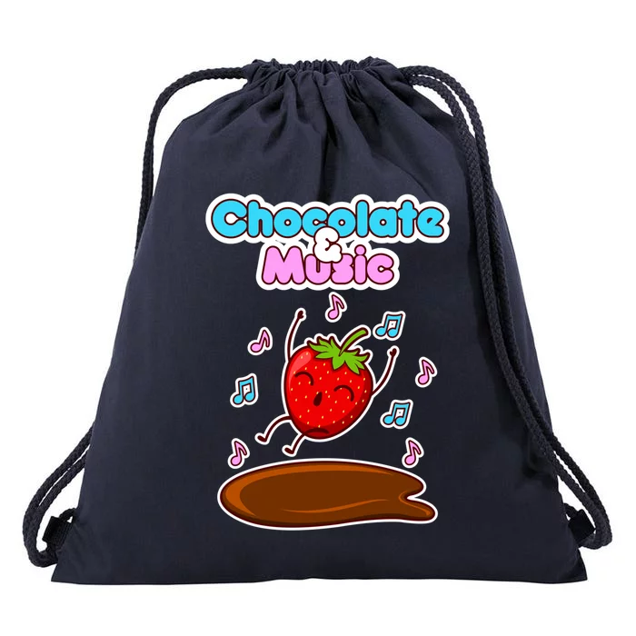 Chocolate And Music Strawberry Dancing Chocolatier Gift Drawstring Bag