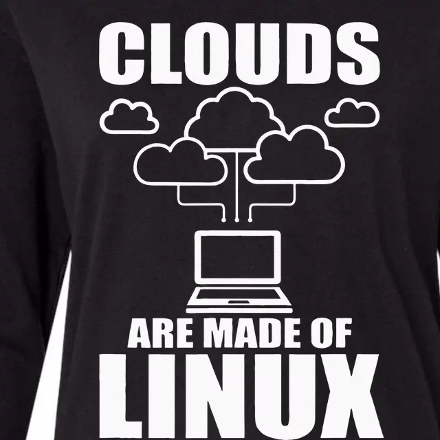 Clouds Are Made Of Linux Programmer Sys Admin Developer Womens Cotton Relaxed Long Sleeve T-Shirt