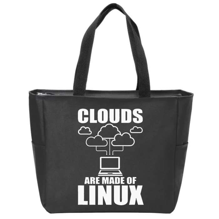 Clouds Are Made Of Linux Programmer Sys Admin Developer Zip Tote Bag