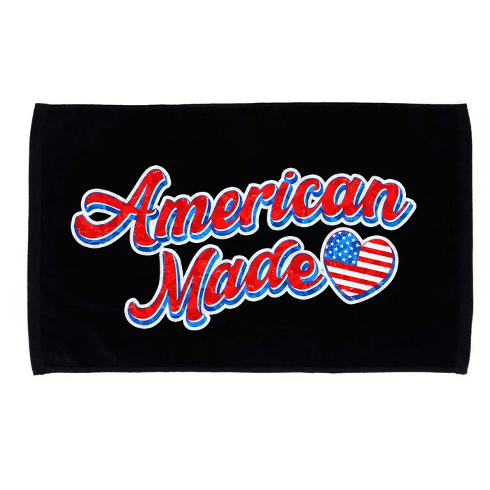 Cute American Made American USA Flag Heart Microfiber Hand Towel