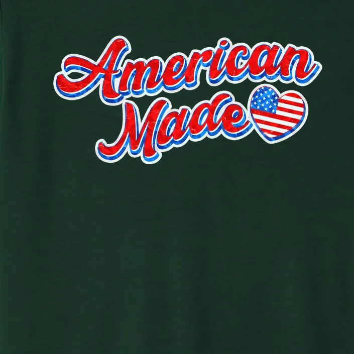 Cute American Made American USA Flag Heart ChromaSoft Performance T-Shirt