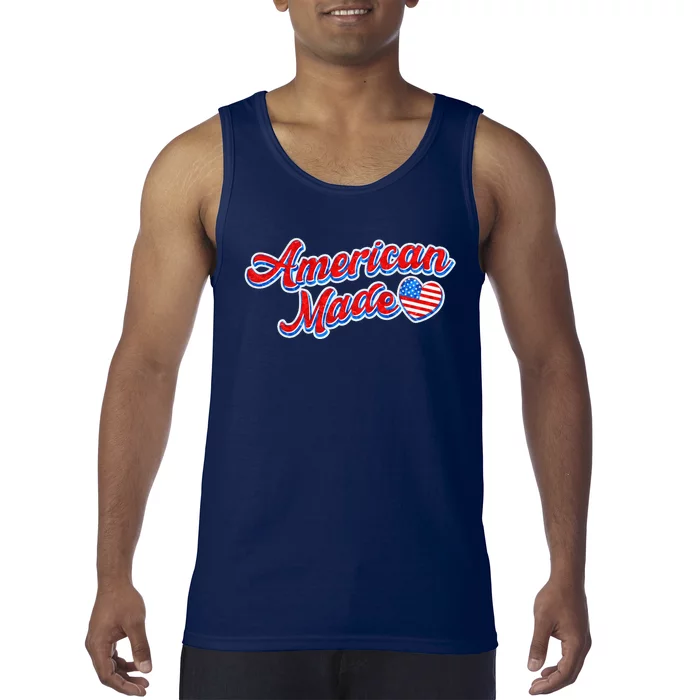 Cute American Made American USA Flag Heart Tank Top