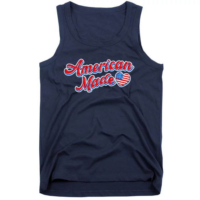 Cute American Made American USA Flag Heart Tank Top